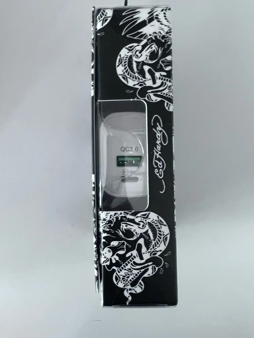 Ed Hardy Rapid Charge Wall Charger with Skull & Rose Tattoo Graphic